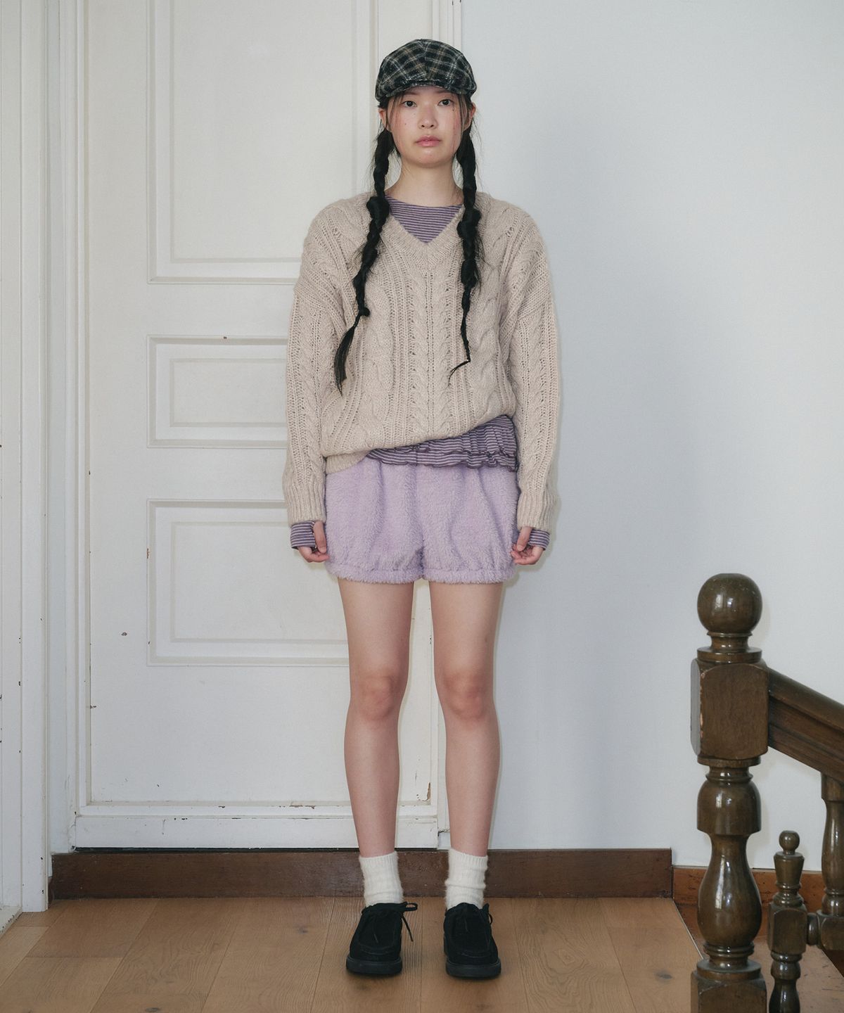 펀프롬펀(FUNFROMFUN) COZY PUMPKIN SHORTS, LILAC