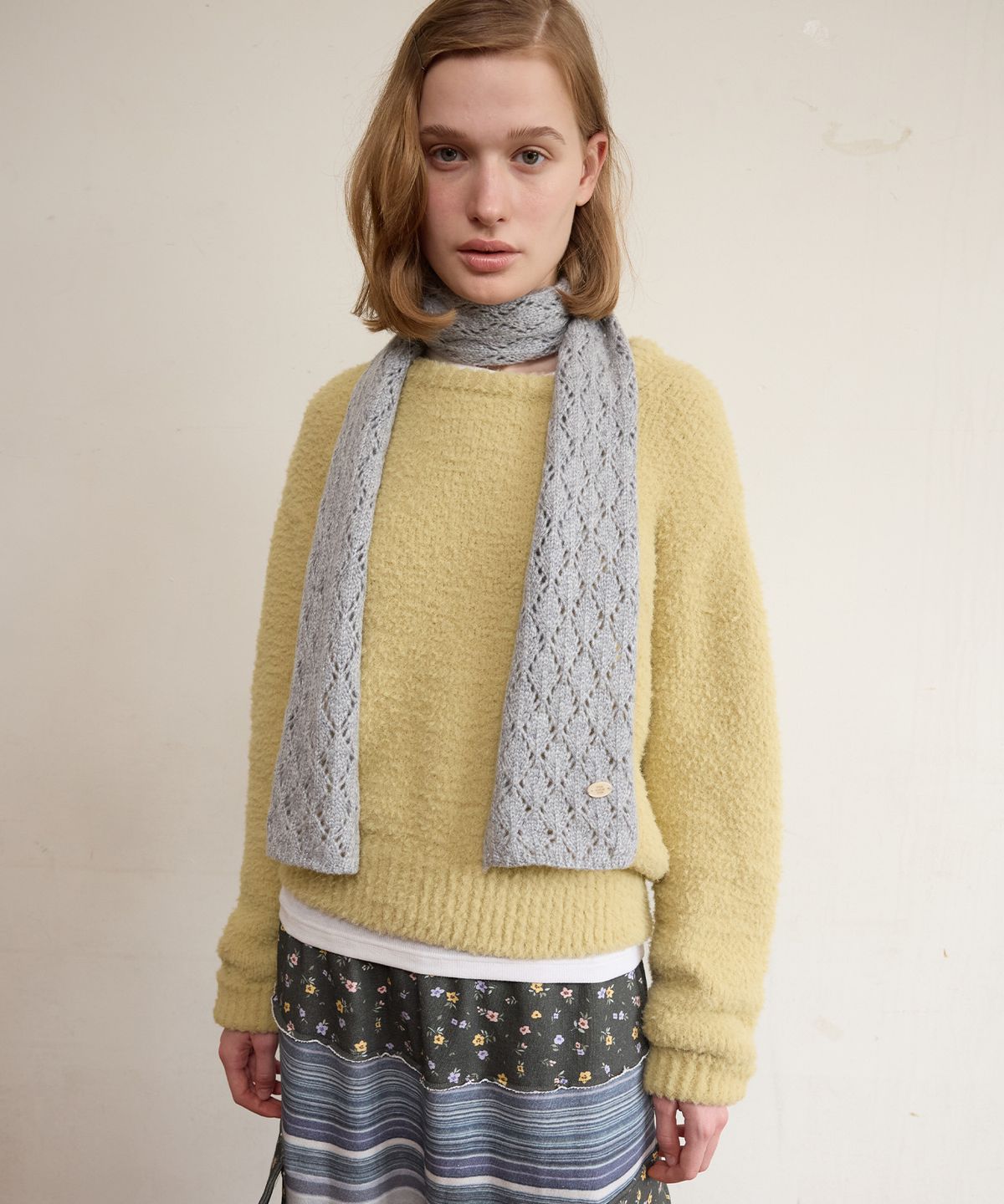 펀프롬펀(FUNFROMFUN) LUMINO KNIT MUFFLER, GREY