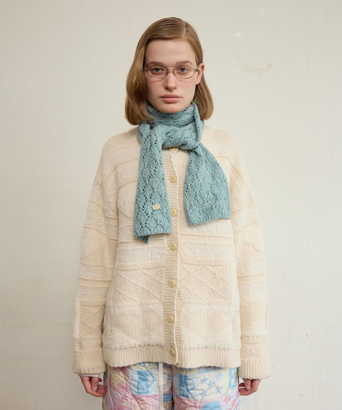 펀프롬펀(FUNFROMFUN) LUMINO KNIT MUFFLER, JADE GREEN