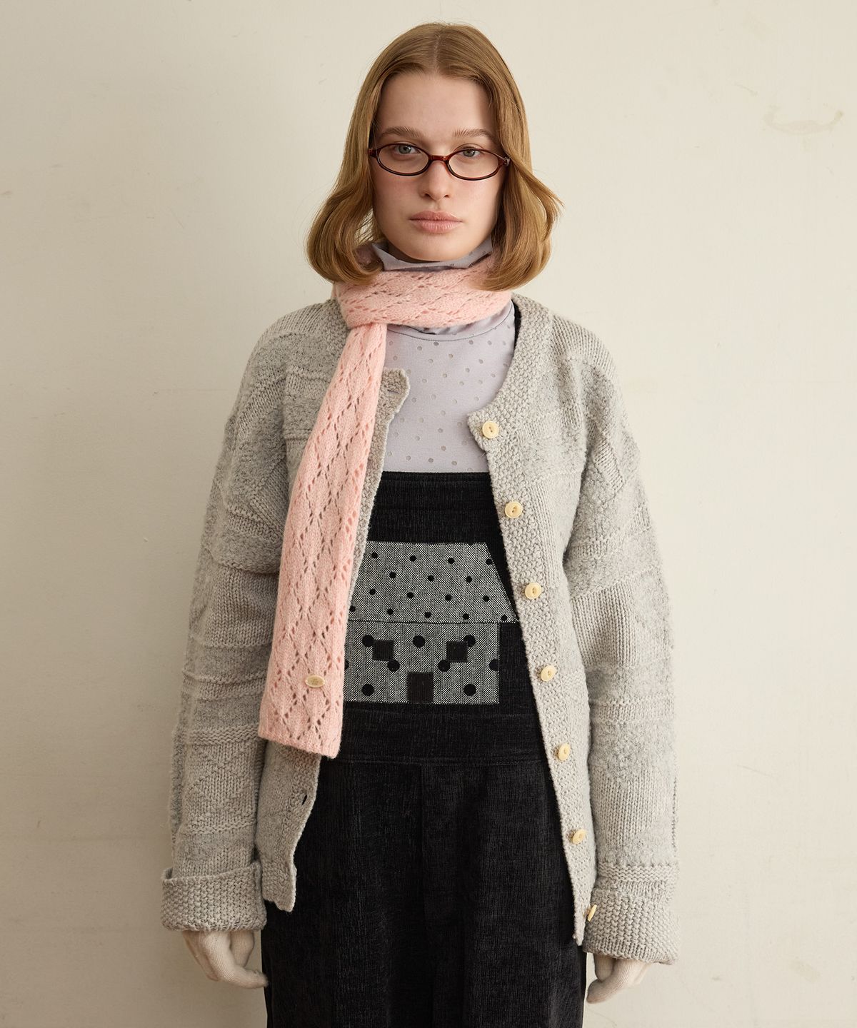펀프롬펀(FUNFROMFUN) LUMINO KNIT MUFFLER, PINK