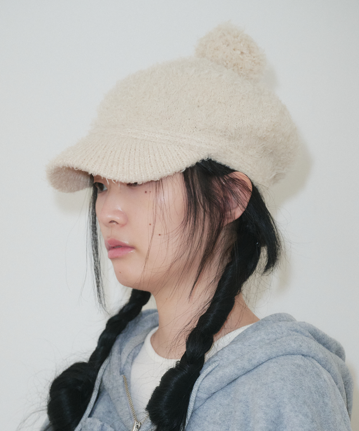 펀프롬펀(FUNFROMFUN) TEXTURED NEWSBOY CAP, CREAM