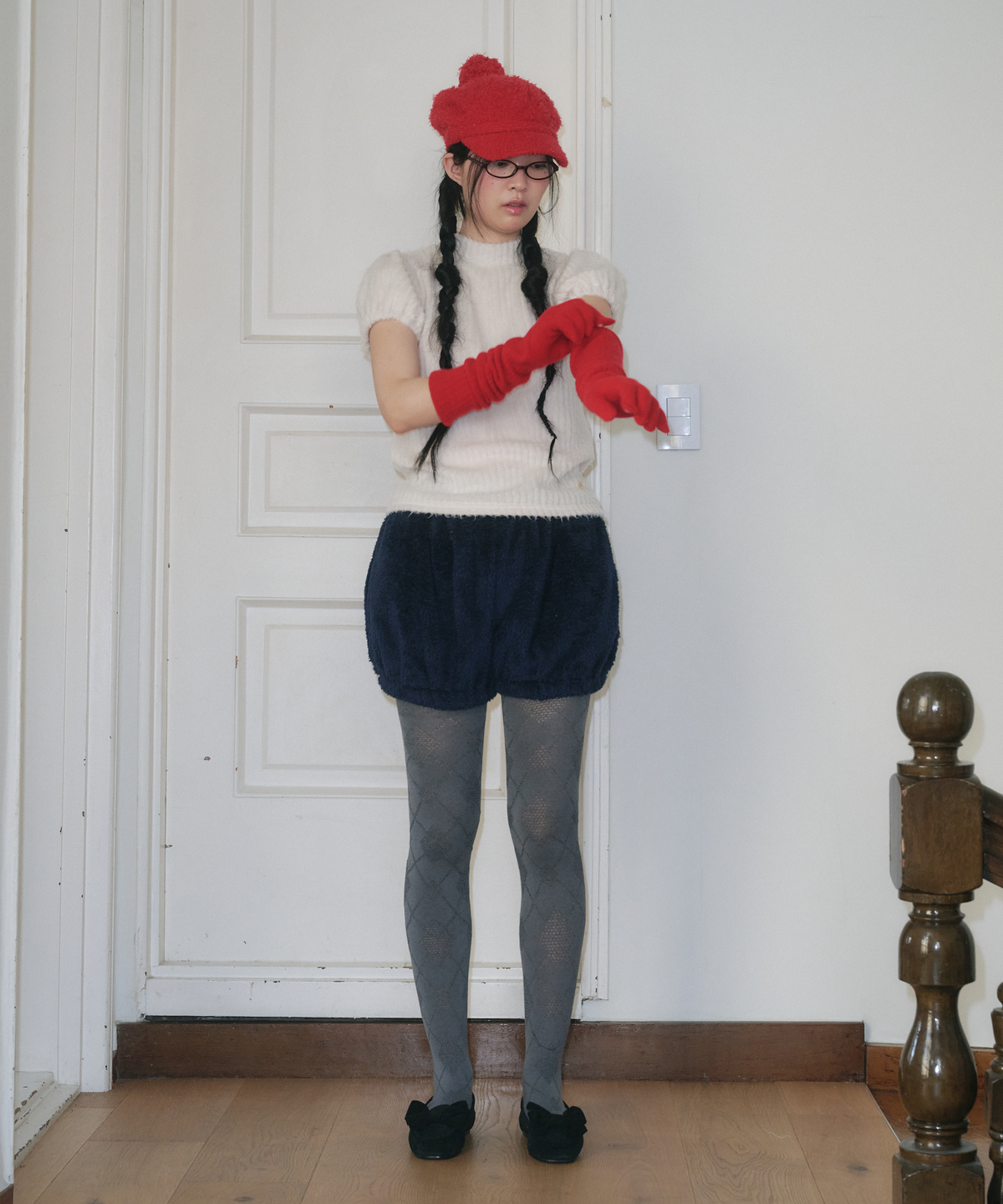 펀프롬펀(FUNFROMFUN) TEXTURED NEWSBOY CAP, RED