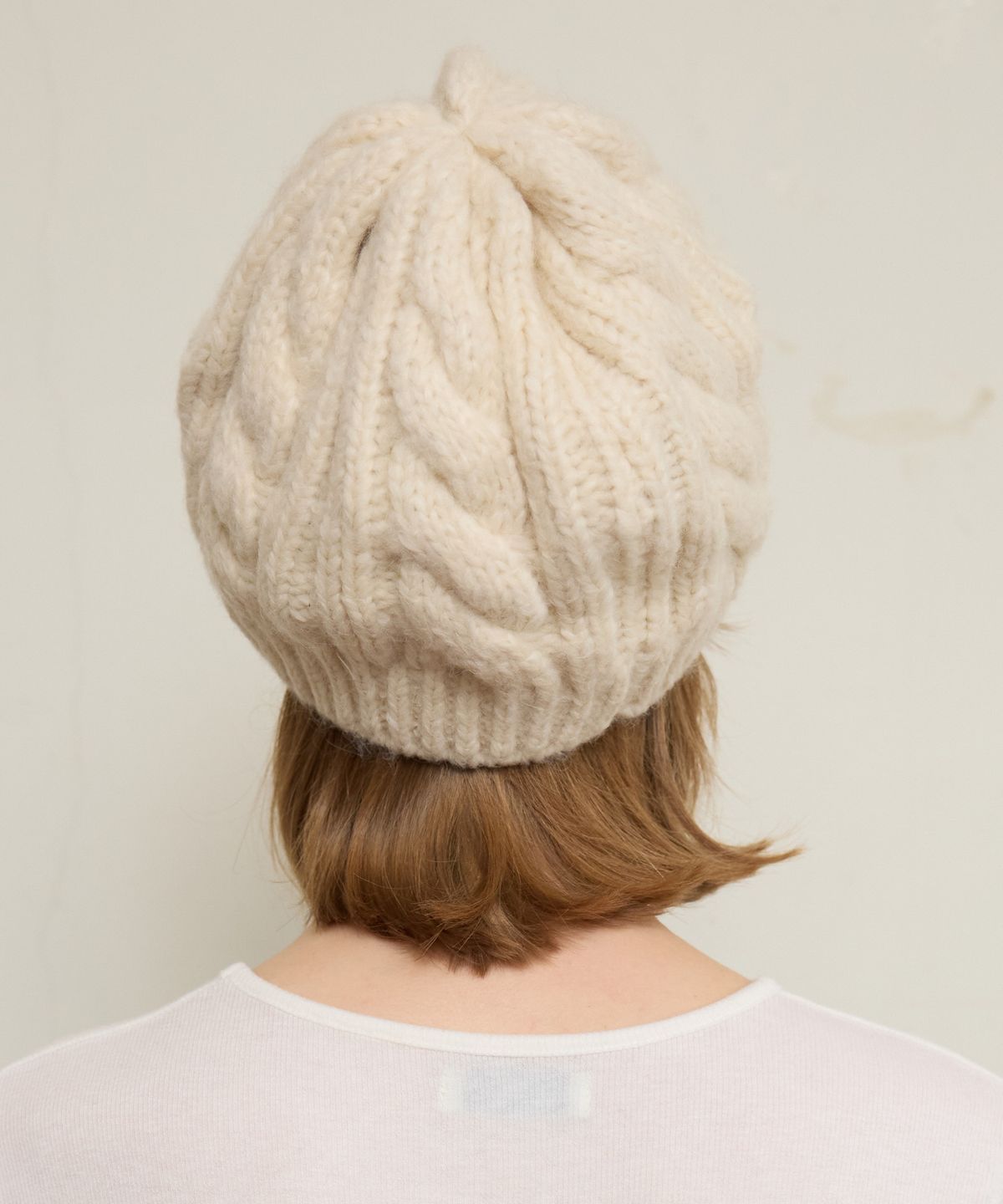 펀프롬펀(FUNFROMFUN) CABLE KNIT BERET, CREAM