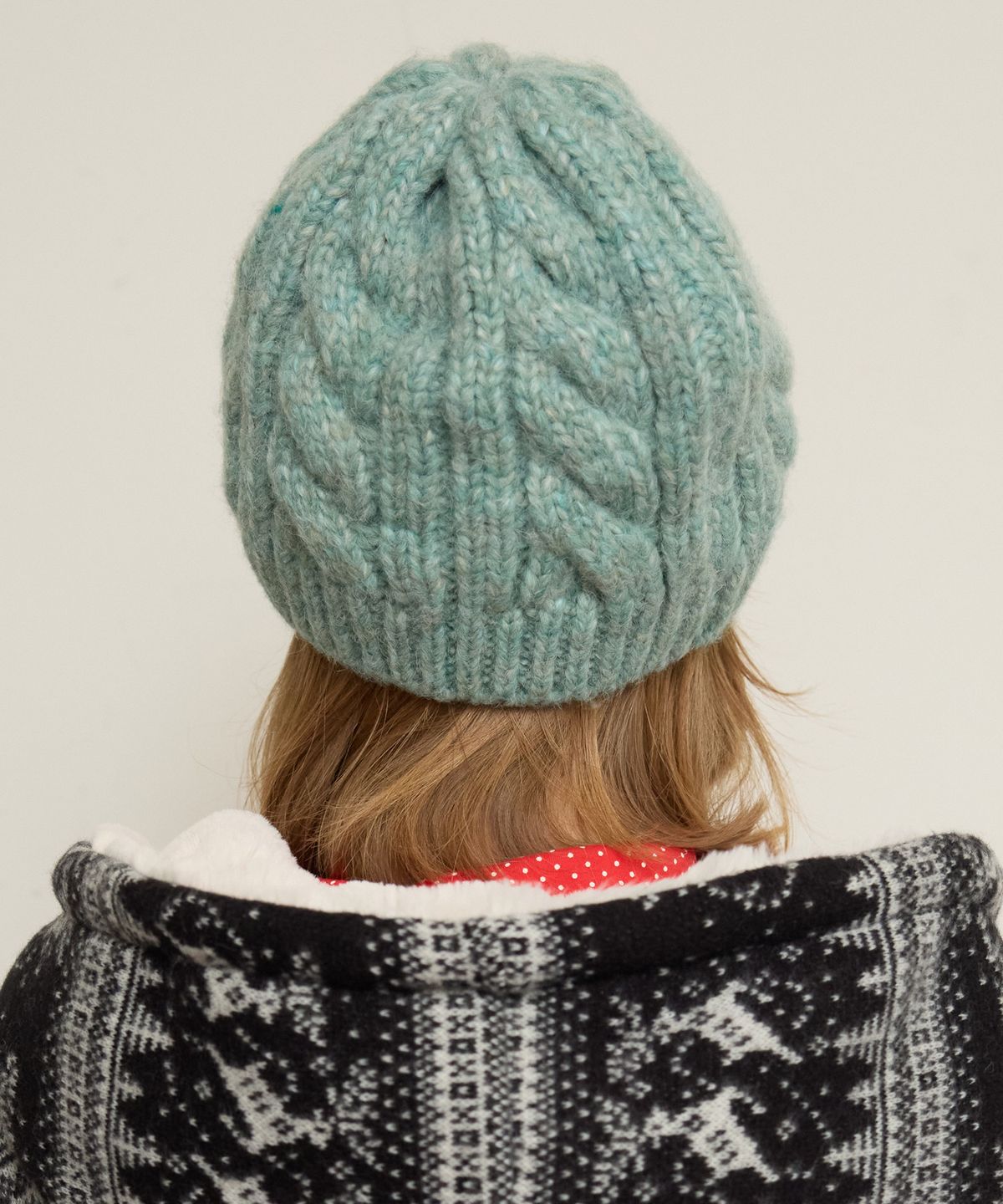 펀프롬펀(FUNFROMFUN) CABLE KNIT BERET, JADE GREEN