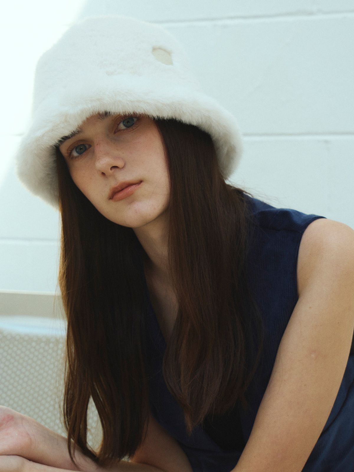 메르헨(MERCHEN) Milky fur bucket hat_4color