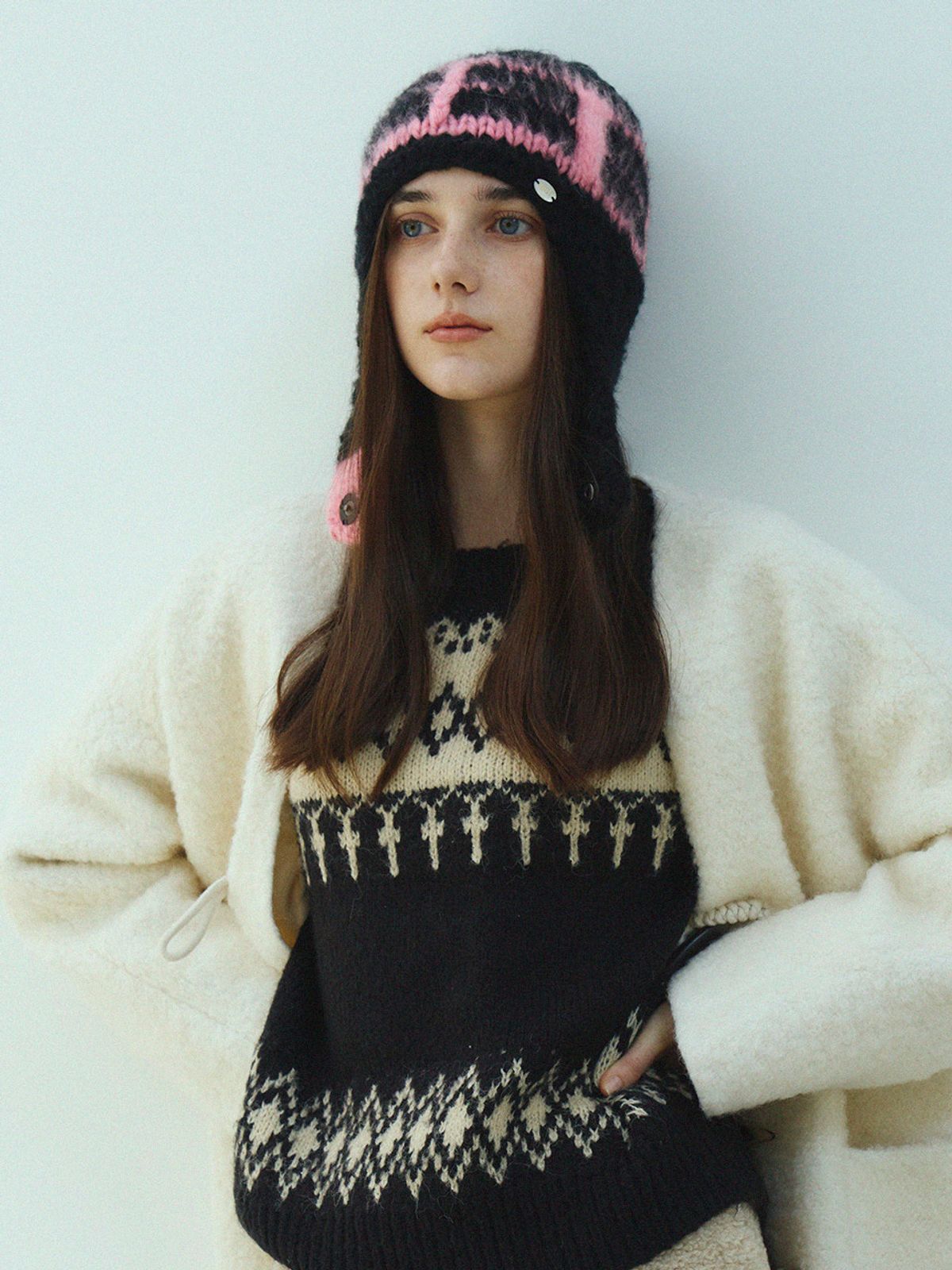 메르헨(MERCHEN) joy pattern trooper hat_5color
