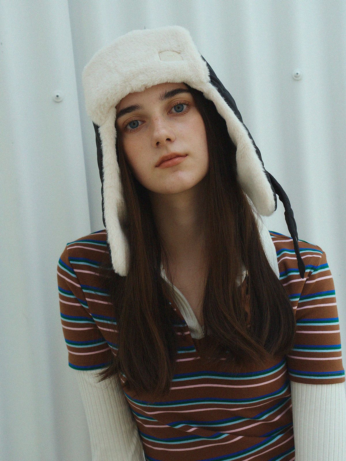 메르헨(MERCHEN) Padding quilt fur trooper hat_3color