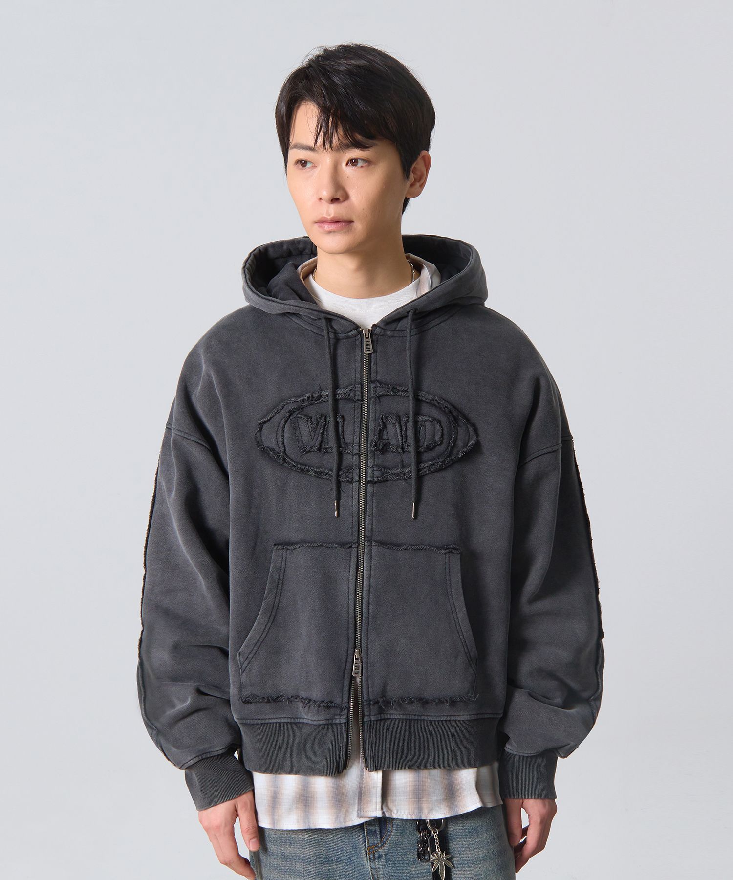 ★DIMITRI BLACK★ VLAD Fade Washing Slash Corduroy Hooded Ja MUSINSA公式 | DIMITRI BLACK VLAD Cut-off Applique Hooded Zip