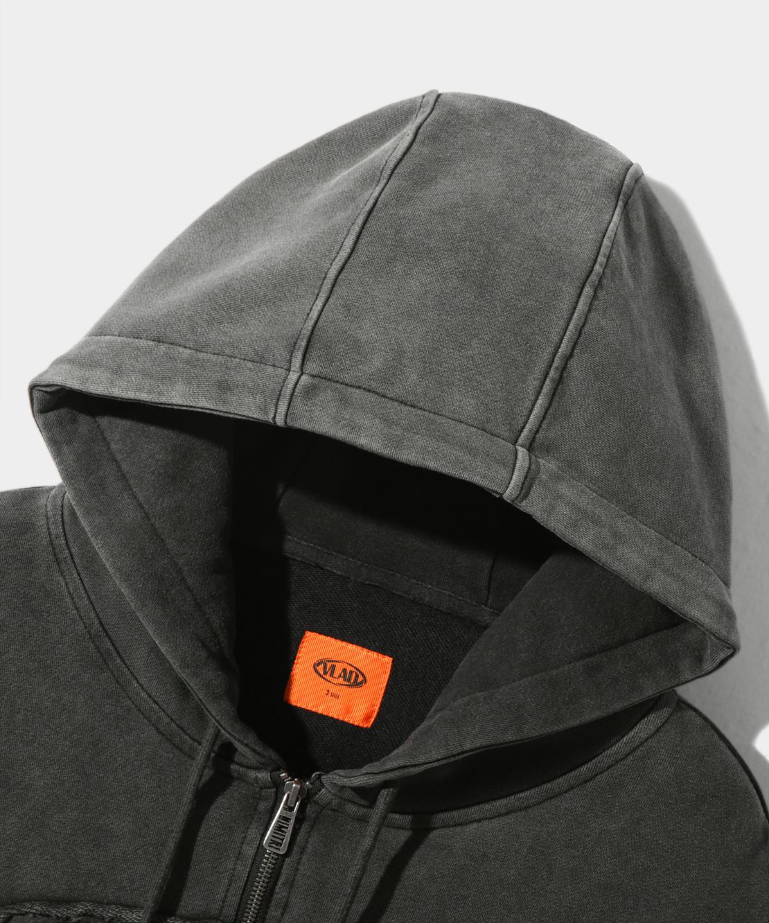 ★DIMITRI BLACK★VLAD cut-off applique hooded sweatshirt★ MUSINSA | DIMITRI BLACK VLAD Cut-off Applique Hooded T
