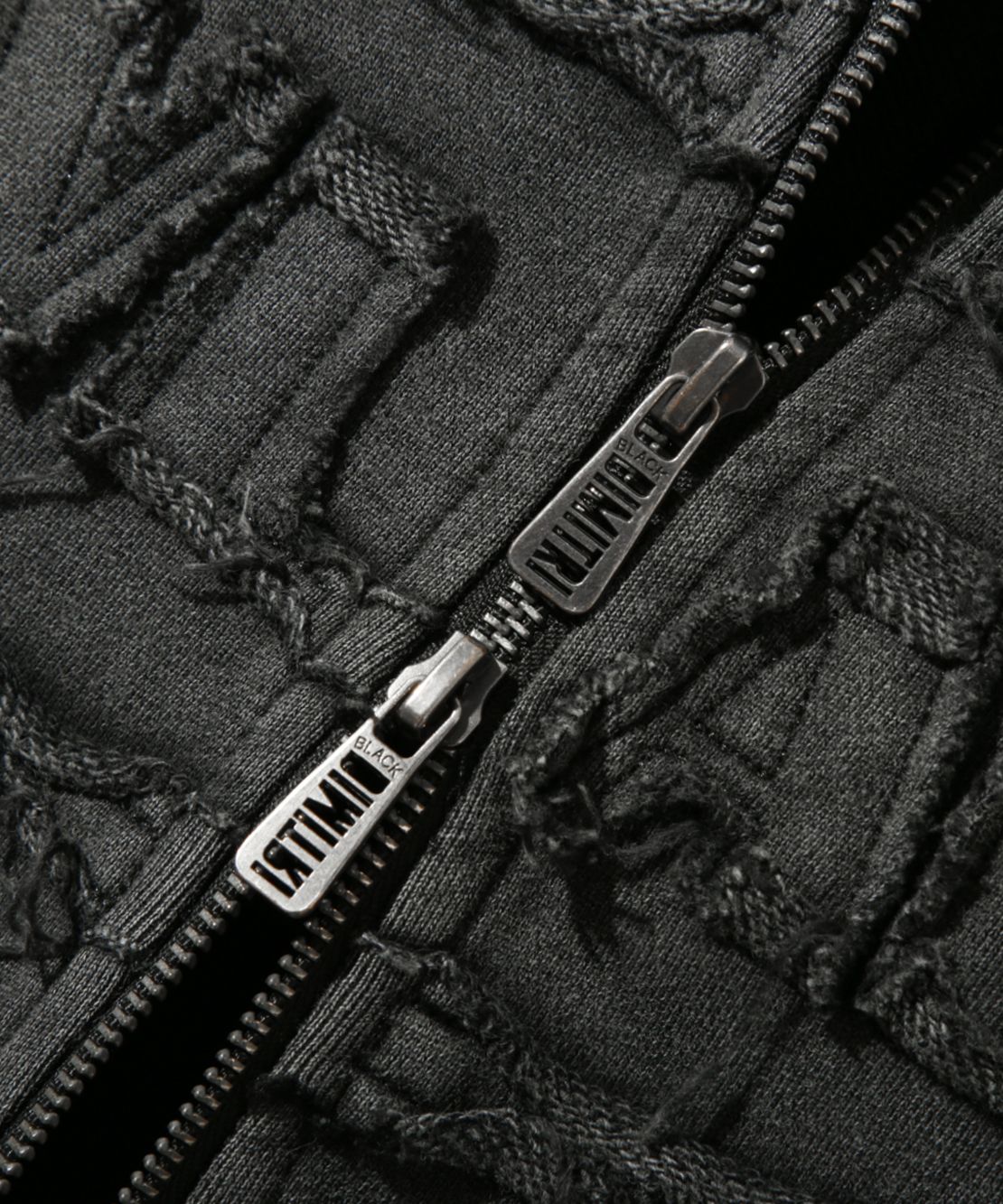 MUSINSA | DIMITRI BLACK VLAD Cut-off Applique Hooded Zip