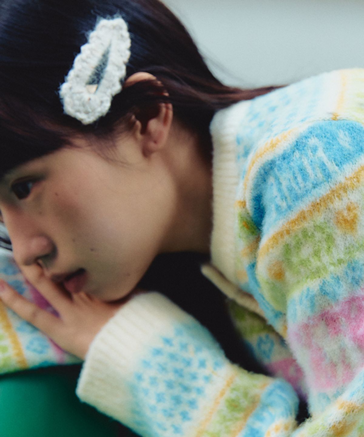 론론(RONRON) KITTY RONRON FAIR ISLE KNIT CARDIGAN IVORY