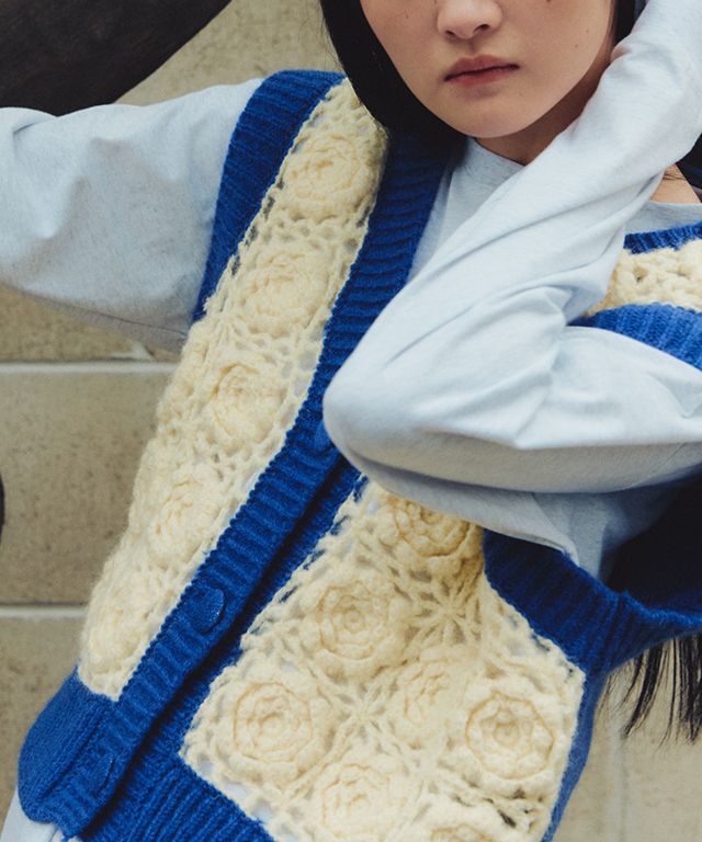 ★24-25FW新作★RONRON★FLOWER CROCHET HANDMADE KNIT VEST MUSINSA | RONRON FLOWER CROCHET HANDMADE KNIT VEST BLACK
