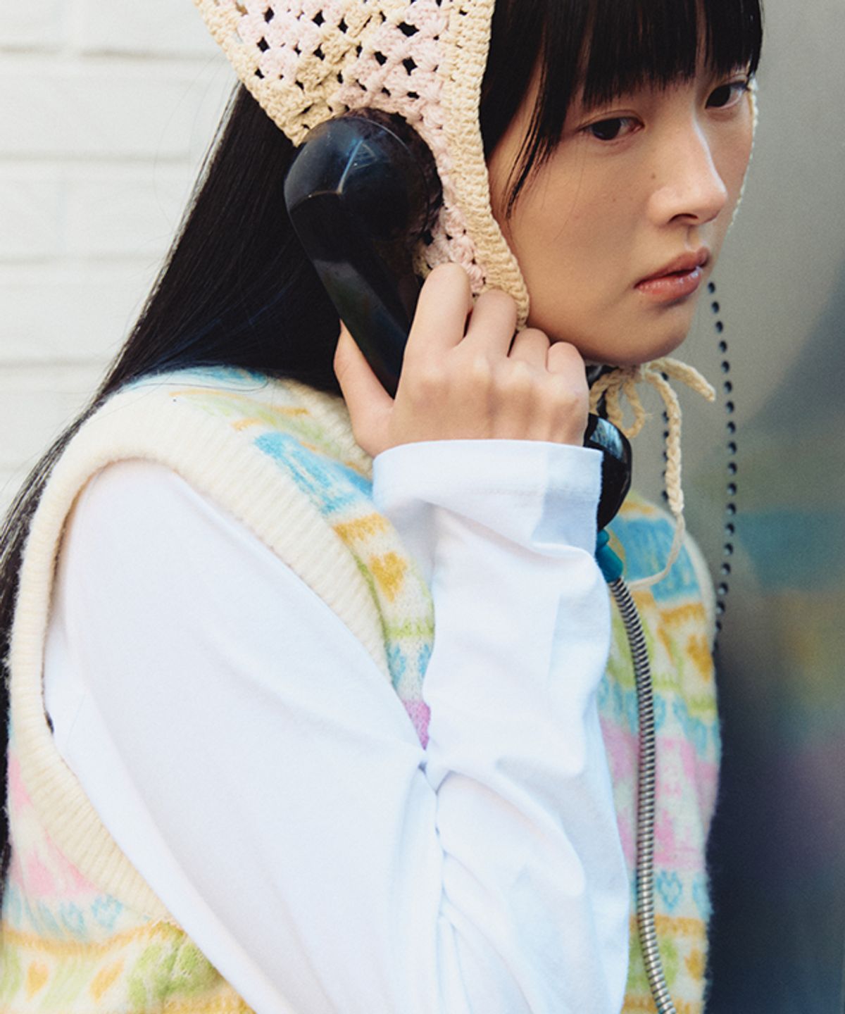 론론(RONRON) KITTY RONRON FAIR ISLE KNIT VEST IVORY