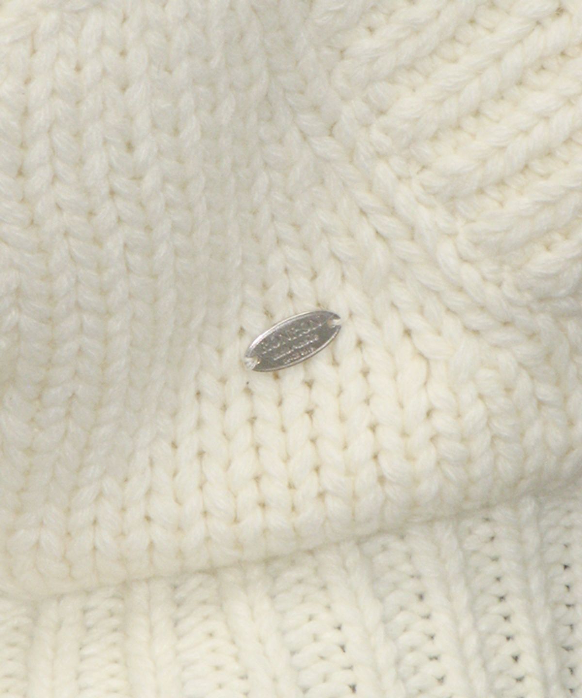 론론(RONRON) SHAWL COLLAR HANDMADE HEAVY KNIT ZIP UP IVORY