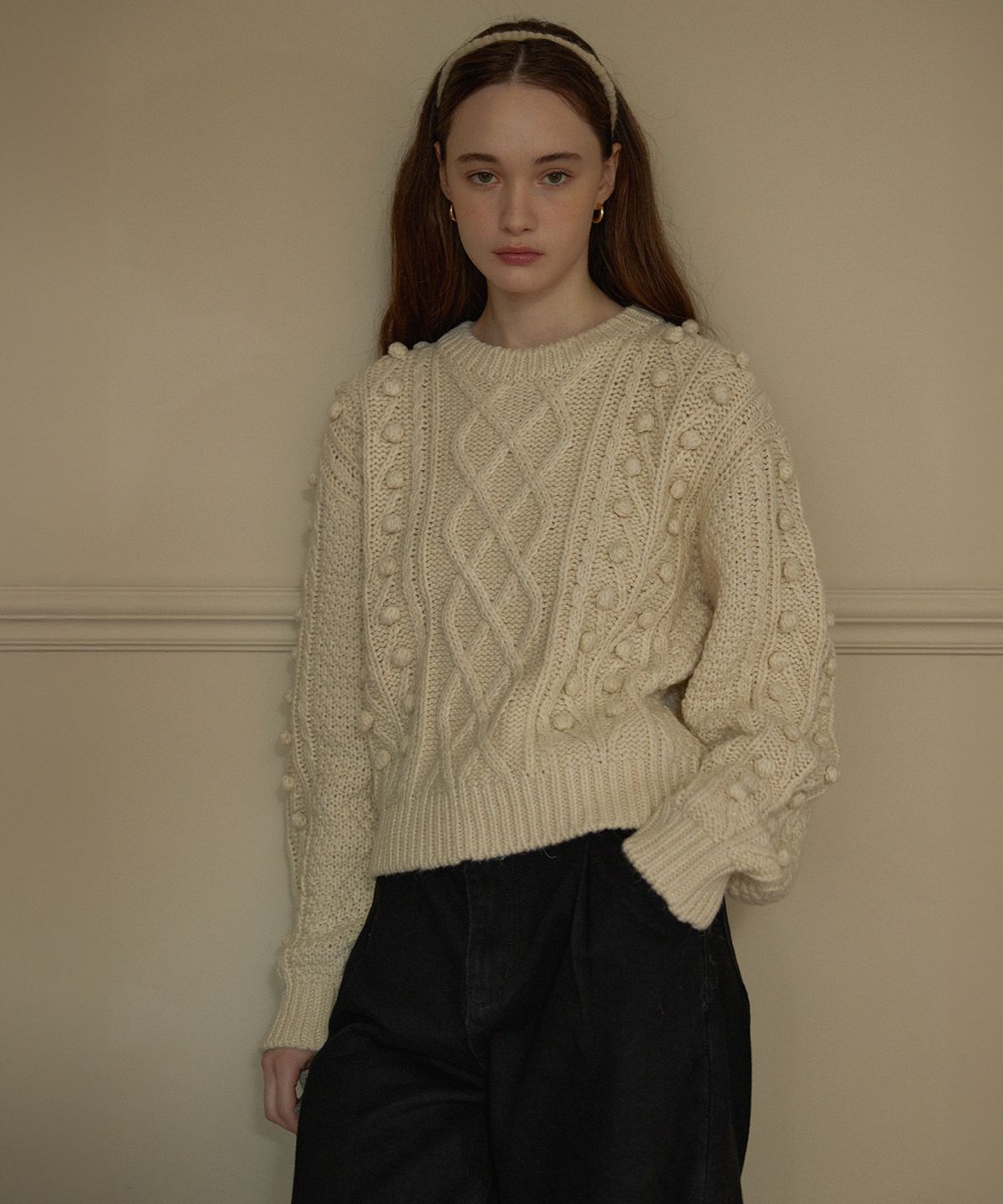 하우스 오브 폰드(HOUSE OF POND) Grandma bell alpaca knit (Ivory)