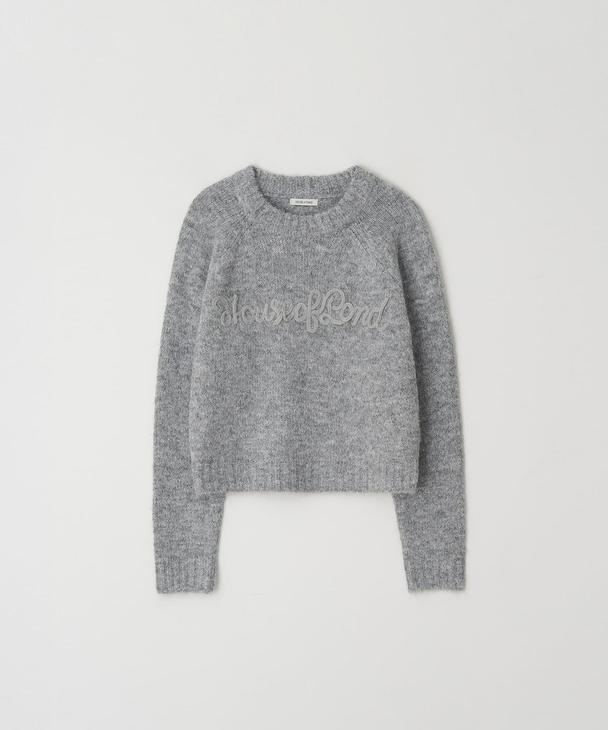 하우스 오브 폰드(HOUSE OF POND) Embroidery round neck sweater (Grey)