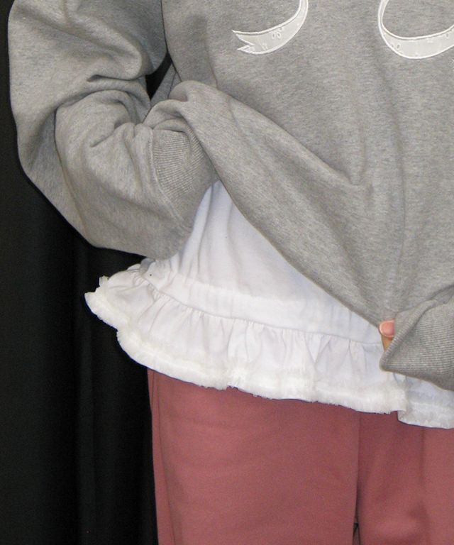 MUSINSA公式 | RONRON FRILL SHIRRING LONG SLEEVE T SHIRT WHITE