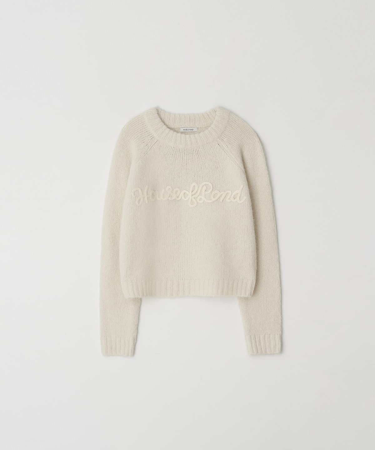 하우스 오브 폰드(HOUSE OF POND) Embroidery round neck sweater (Ivory)