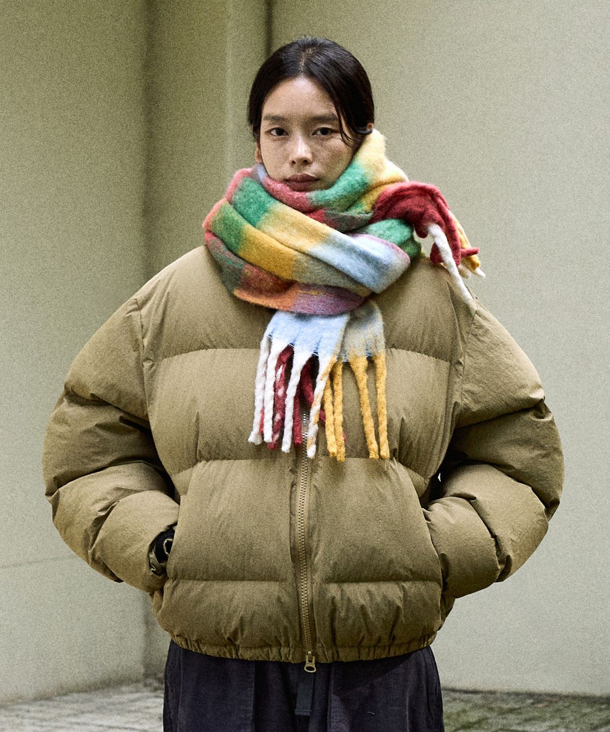 미니멀프로젝트(MINIMALPROJECT) 소프트 체크 머플러 MMF102 [ORANGE]