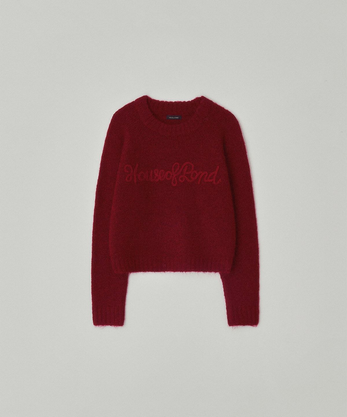 하우스 오브 폰드(HOUSE OF POND) Embroidery round neck sweater (Red)