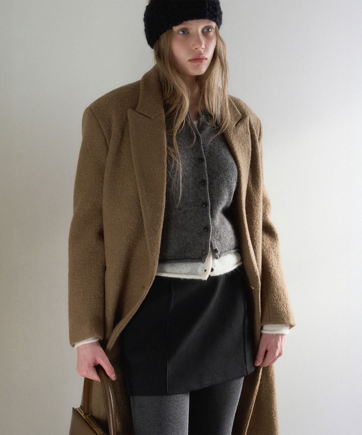 하우스 오브 폰드(HOUSE OF POND) Wool boucle double breasted coat (Camel)