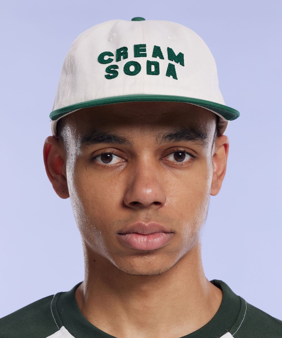 크림소다랩(CREAM SODA LAB) 아플리케 패널 볼캡 그린