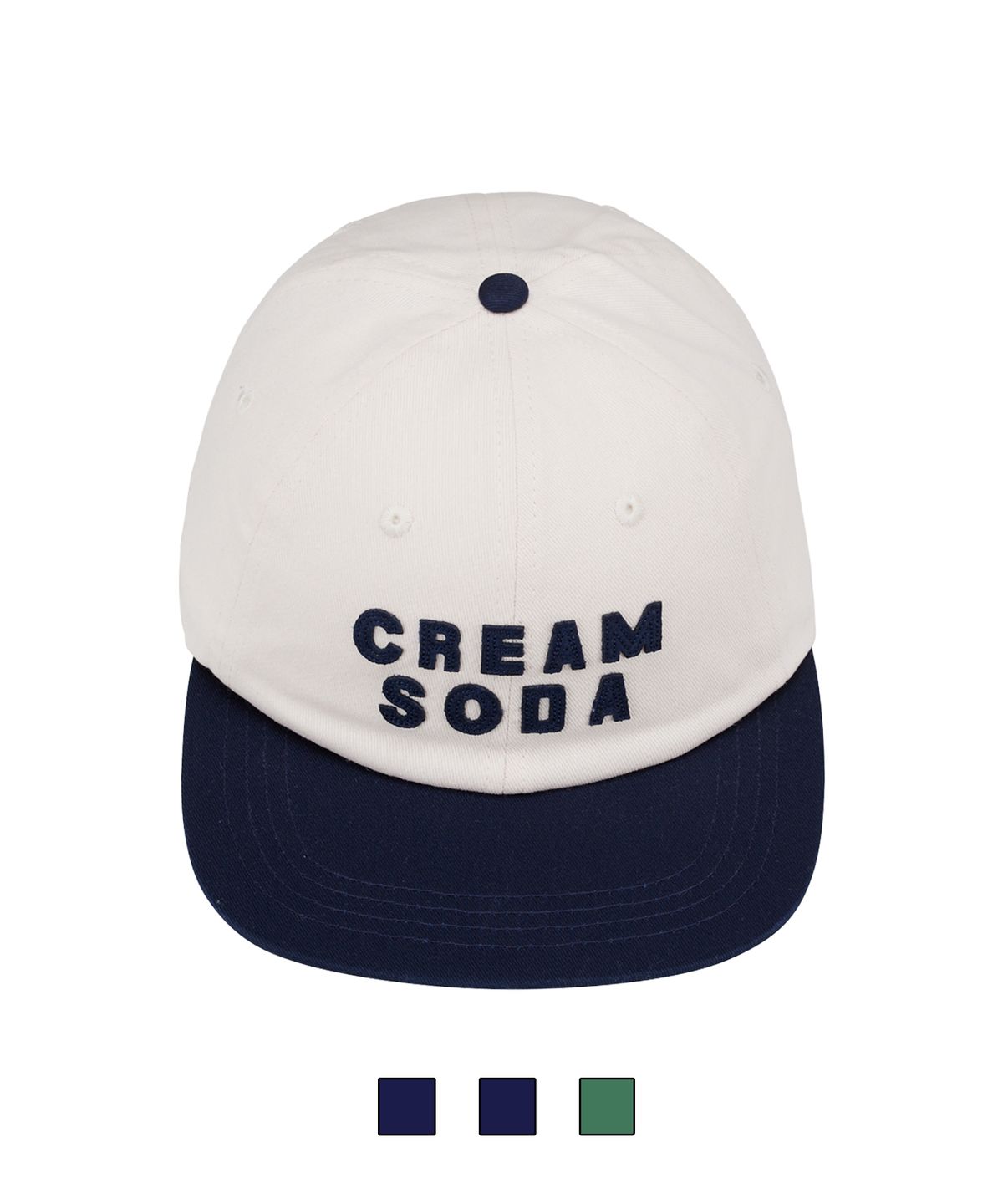 크림소다랩(CREAM SODA LAB) 아플리케 패널 볼캡 네이비