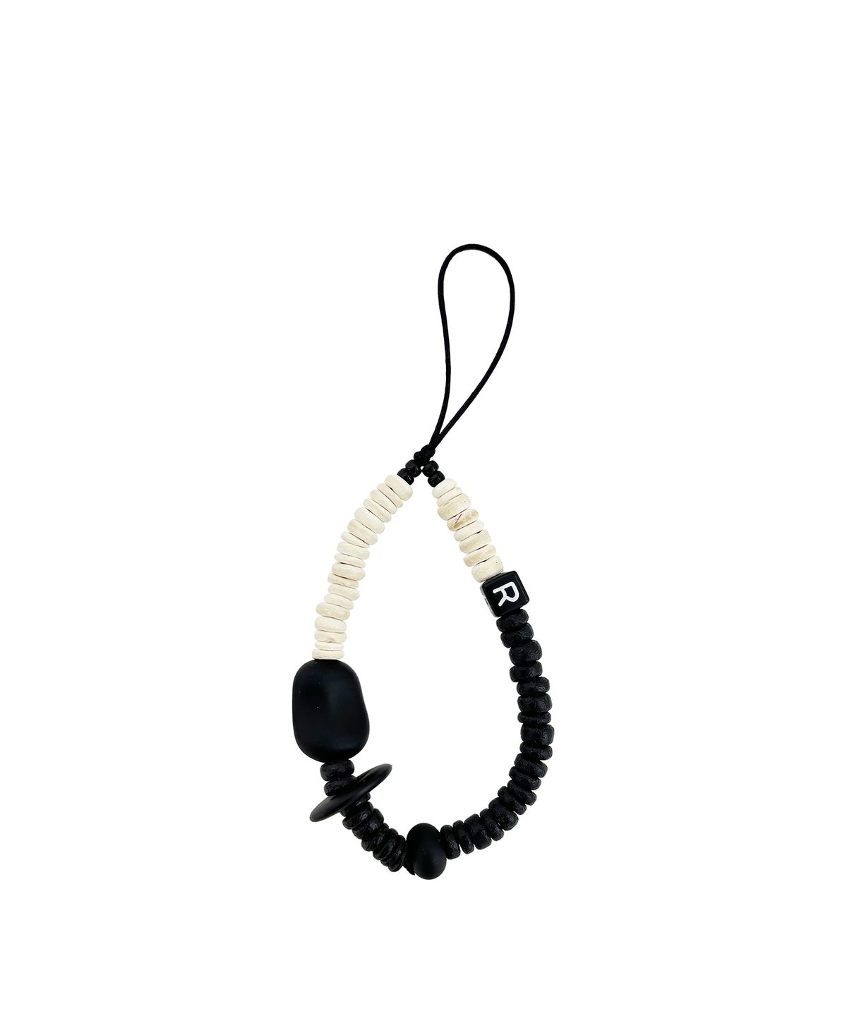 르브아시스(REVOIRSIS) nature beads phone strap short cream mix