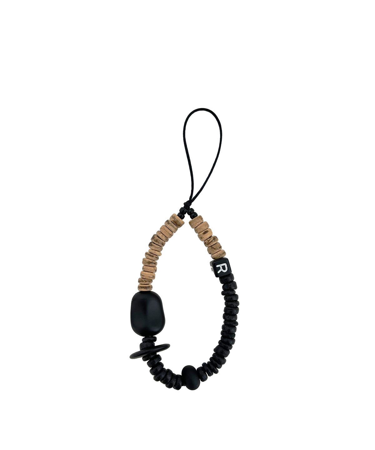 르브아시스(REVOIRSIS) nature beads phone strap short brown mix