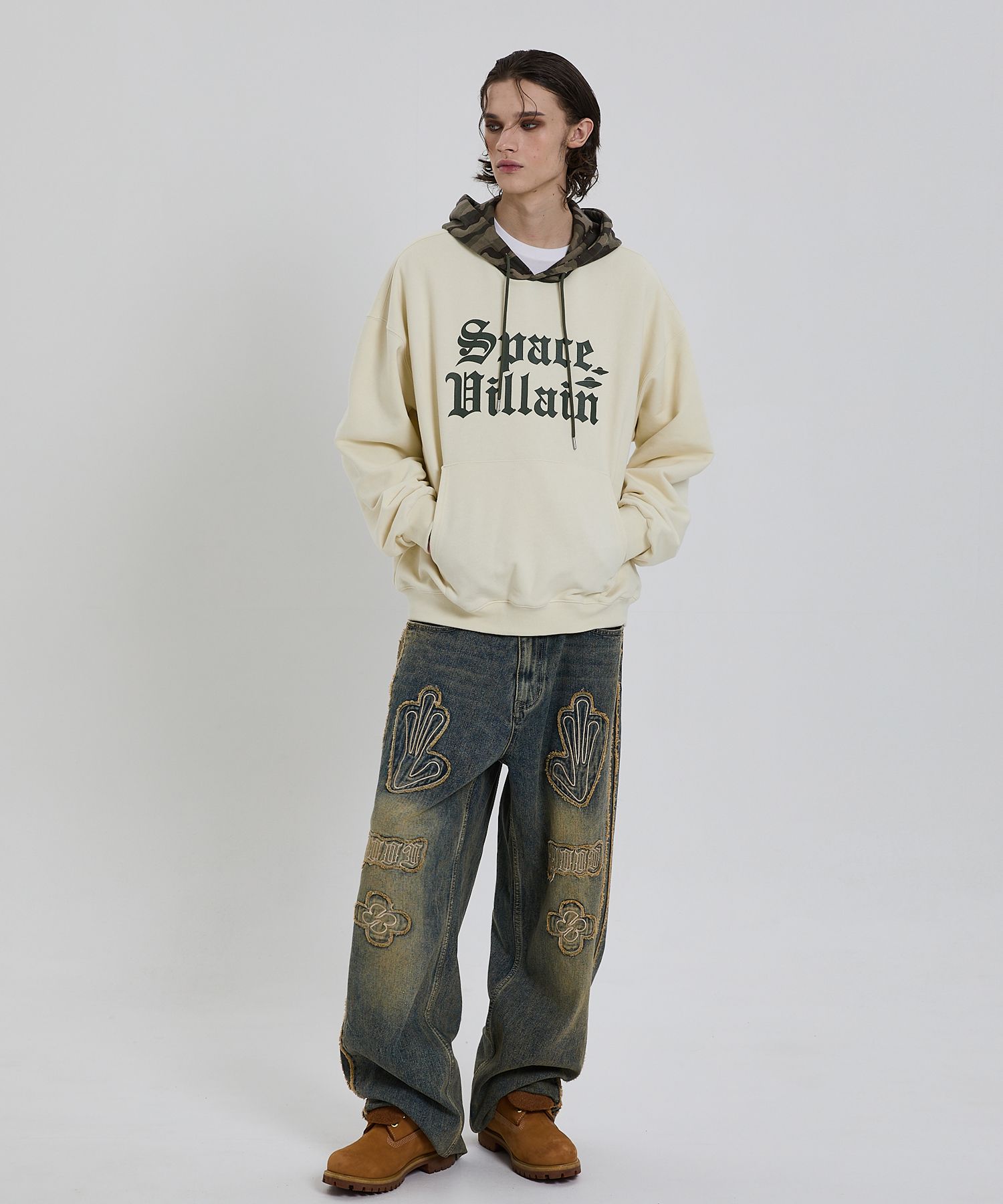 MUSINSA | HOODHOOD Space Villain Camo Hood Ivory