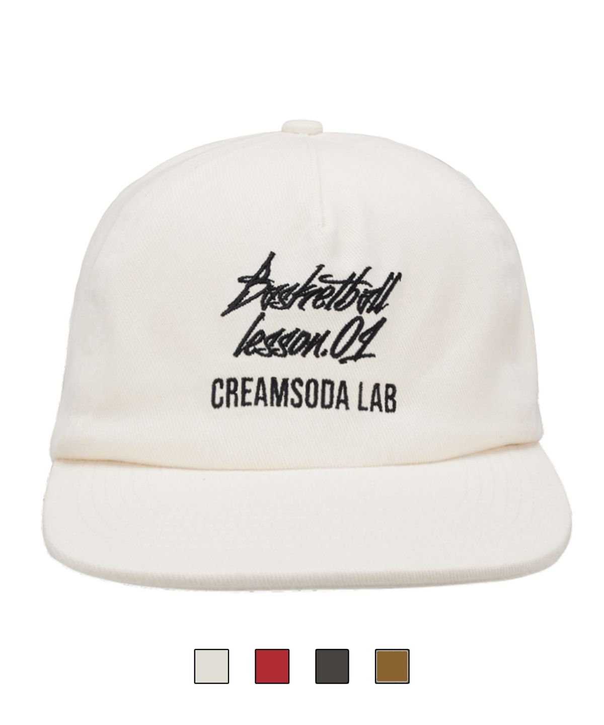 크림소다랩(CREAM SODA LAB) 쿼터 볼캡 화이트 블랙