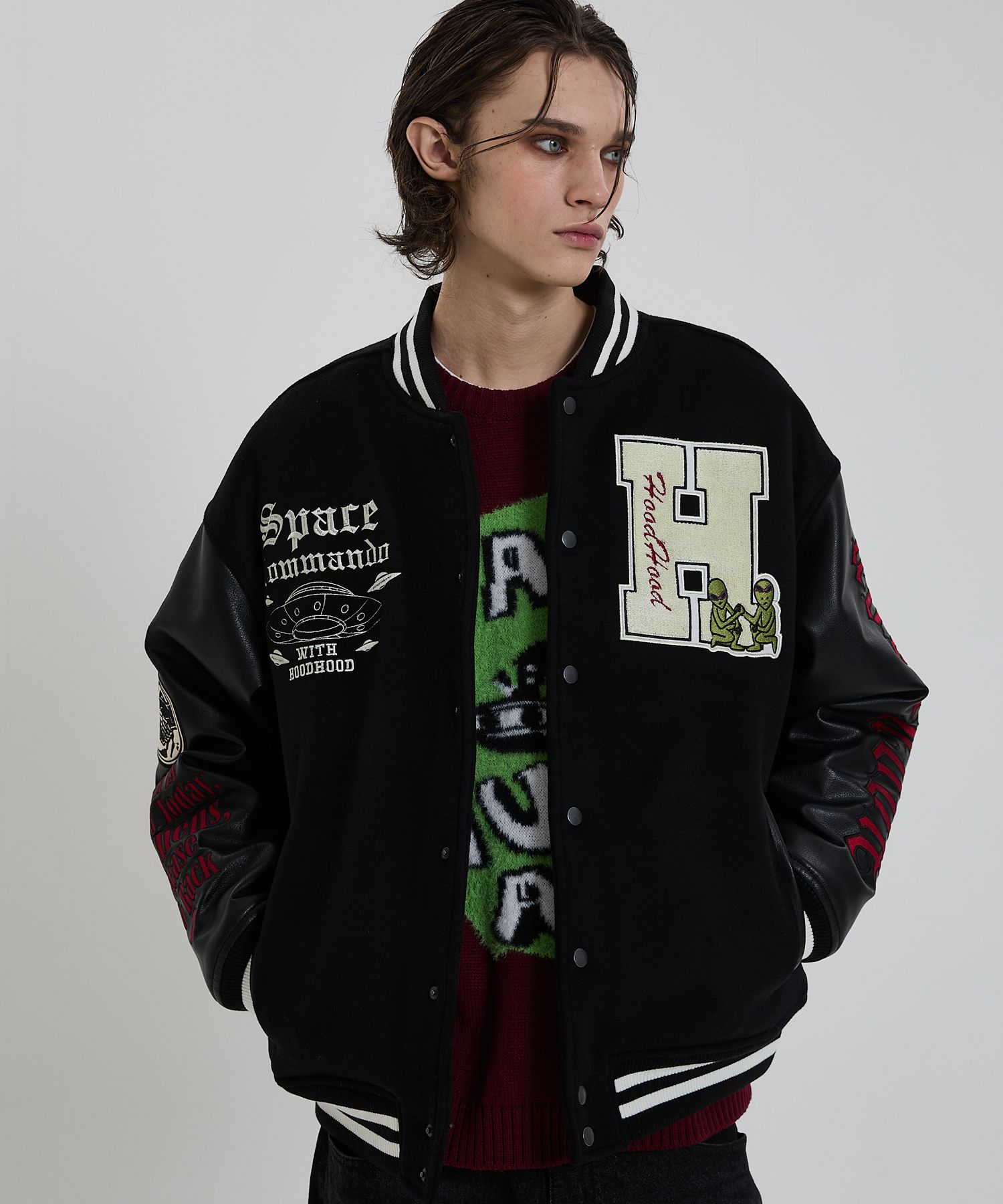 ☆送料・関税込☆HOODHOOD★Space Villain Varsity Jacket★ Space Villain Varsity Jacket - HOODHOOD | 60% - Asian