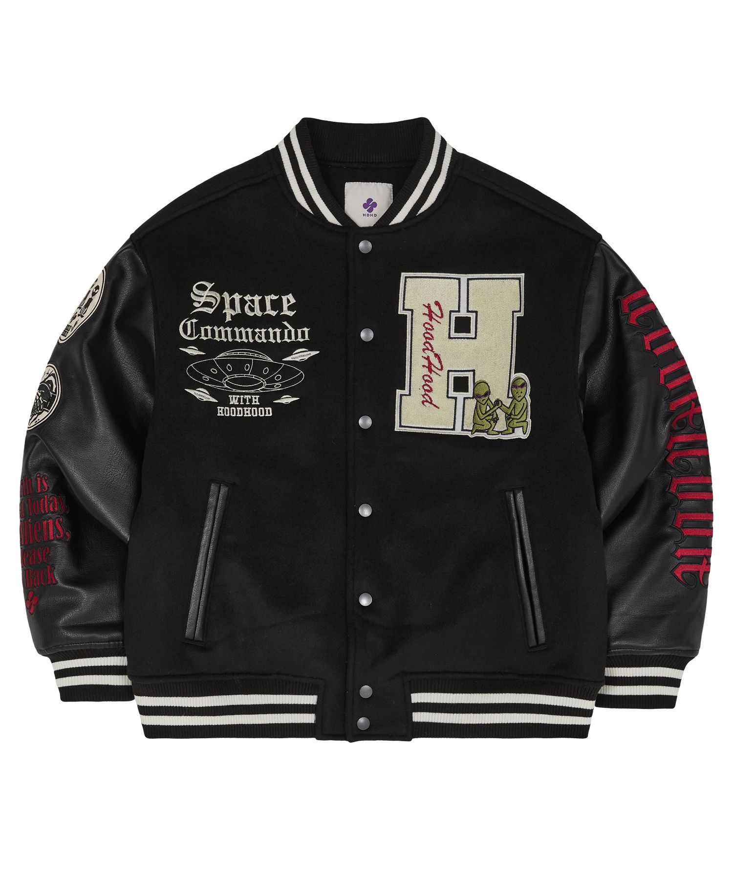 ☆送料・関税込☆HOODHOOD★Space Villain Varsity Jacket★ MUSINSA | HOODHOOD Space Villain Varsity Jacket Black