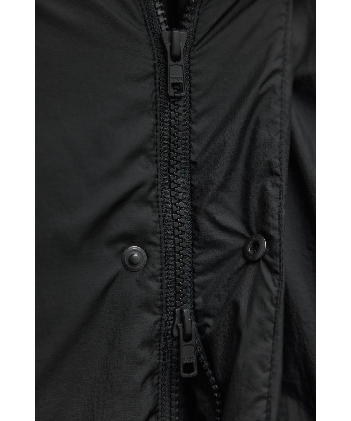 유스(YOUTH) Detachable Snap Single Down Jacket - Black