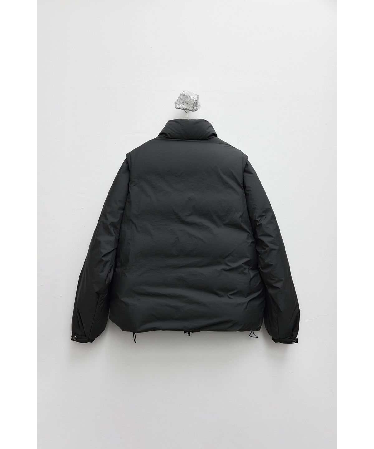 유스(YOUTH) Detachable Snap Single Down Jacket - Black