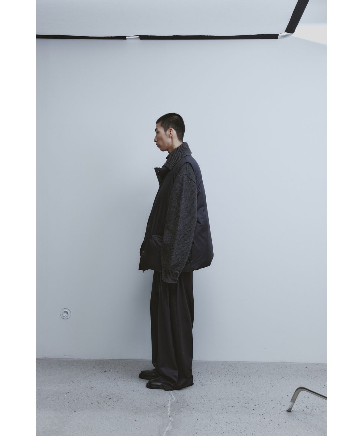 유스(YOUTH) Detachable Snap Single Down Jacket - Black