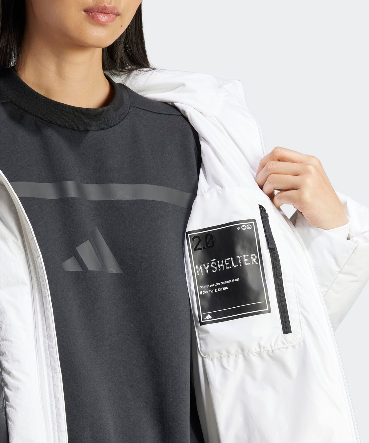아디다스(ADIDAS) 마이쉘터 다운 파카 - 화이트 / IZ4622