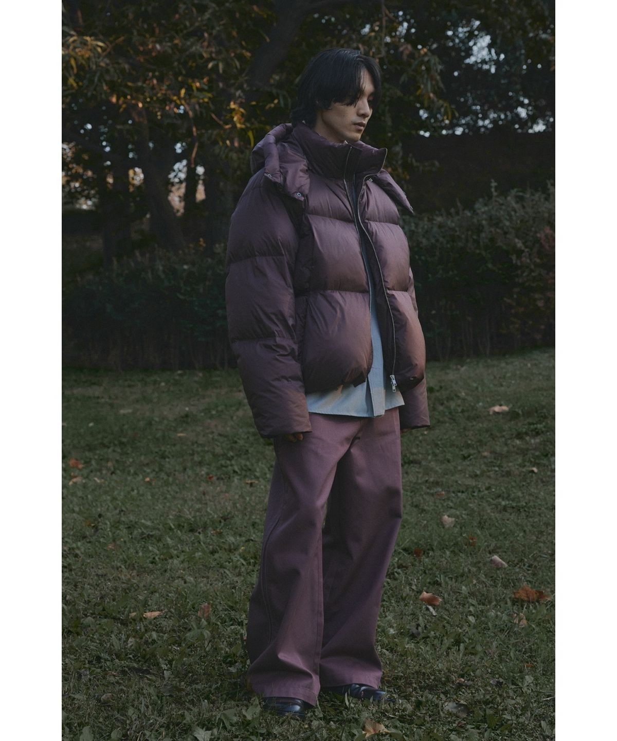 유스(YOUTH) Cropped Down Jacket - Burgundy