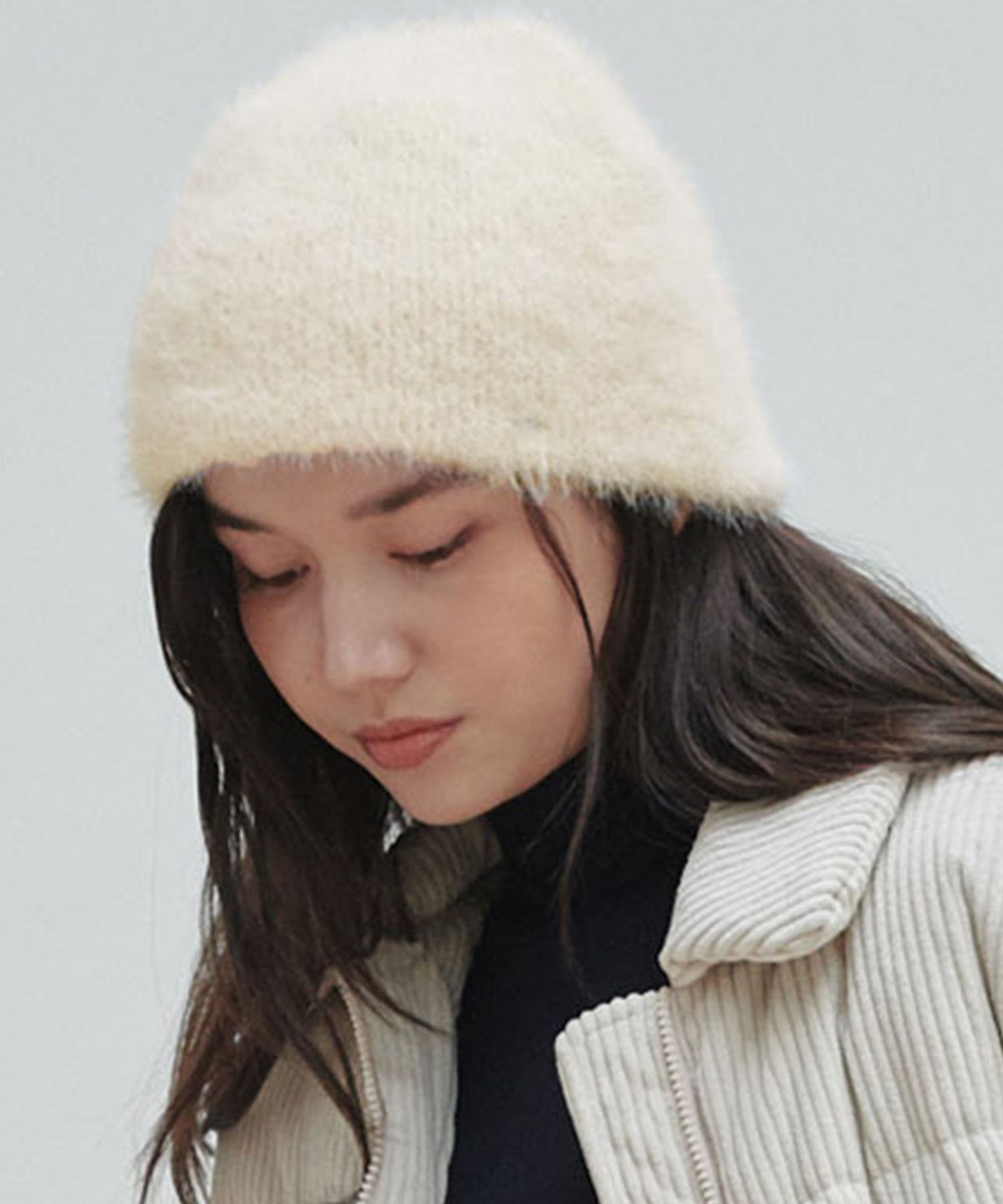 플랙 우먼(PLAC WOMEN) 소프트 앙고라 비니 아이보리