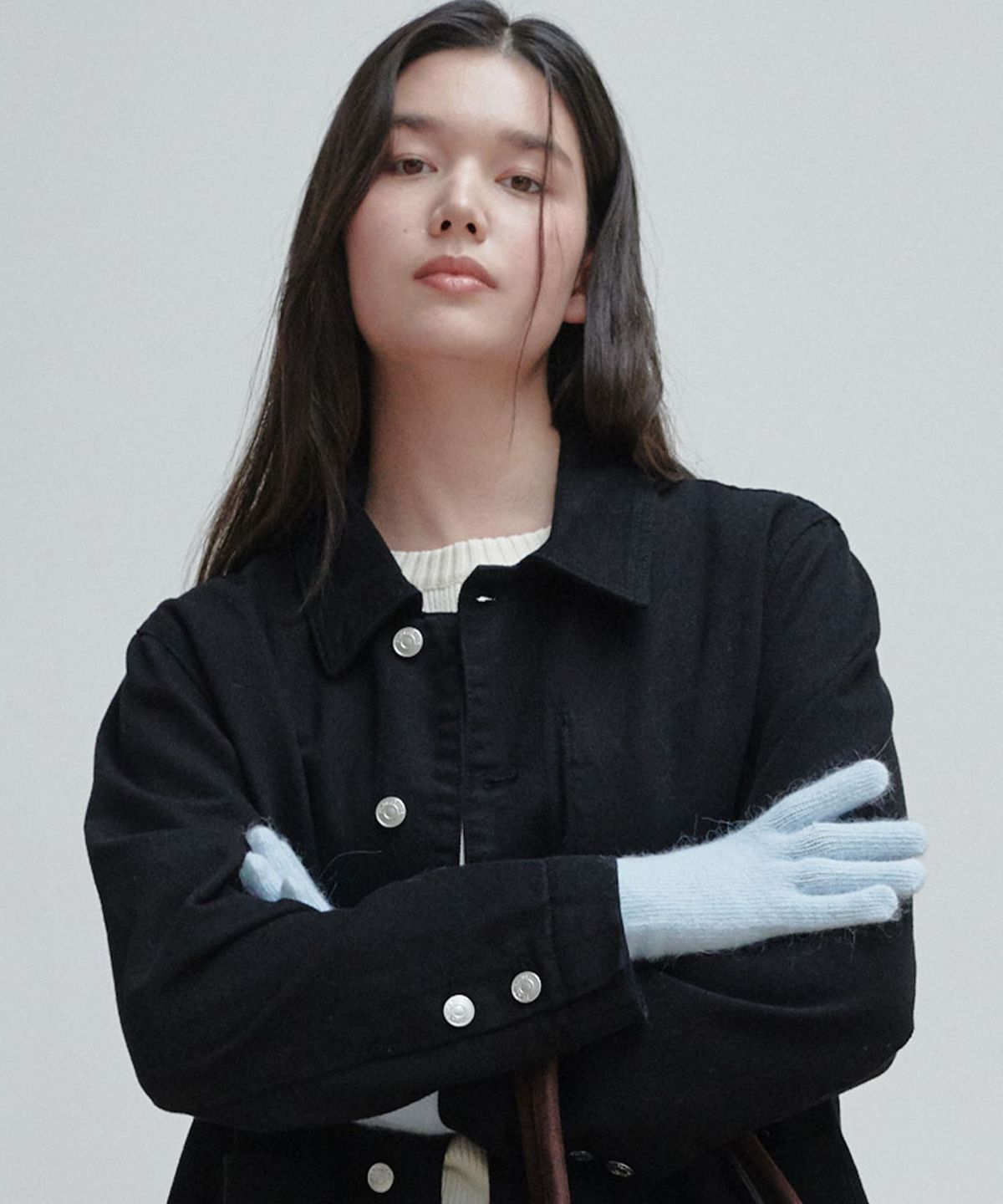 플랙 우먼(PLAC WOMEN) 소프트 앙고라 장갑 스카이 블루