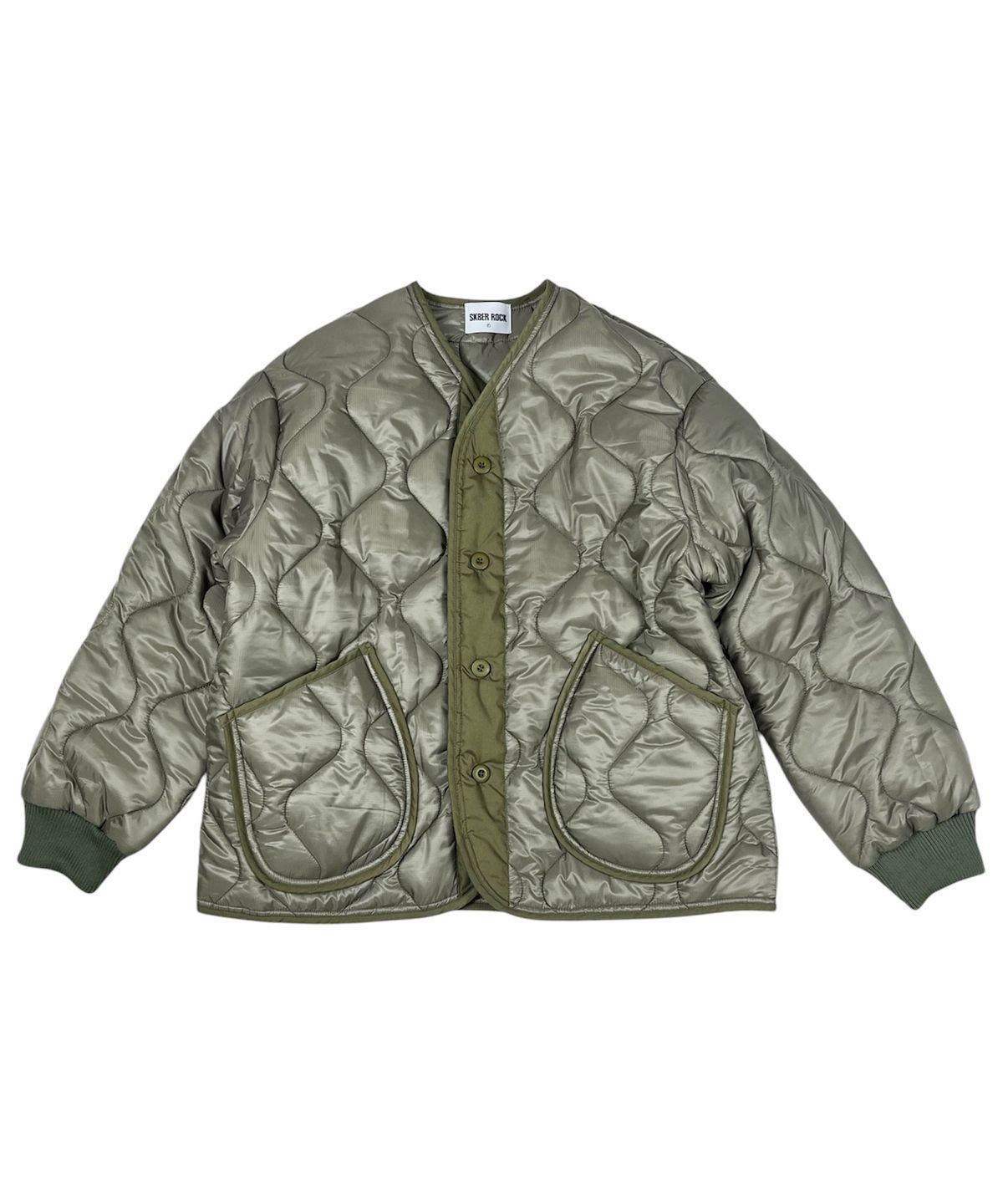 스케이터락(SK8ER ROCK) Eyes Quilting Jacket ((Khaki))