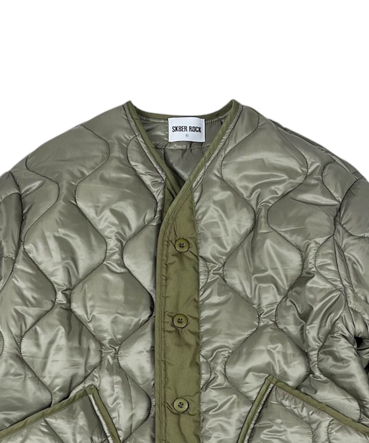 스케이터락(SK8ER ROCK) Eyes Quilting Jacket ((Khaki))
