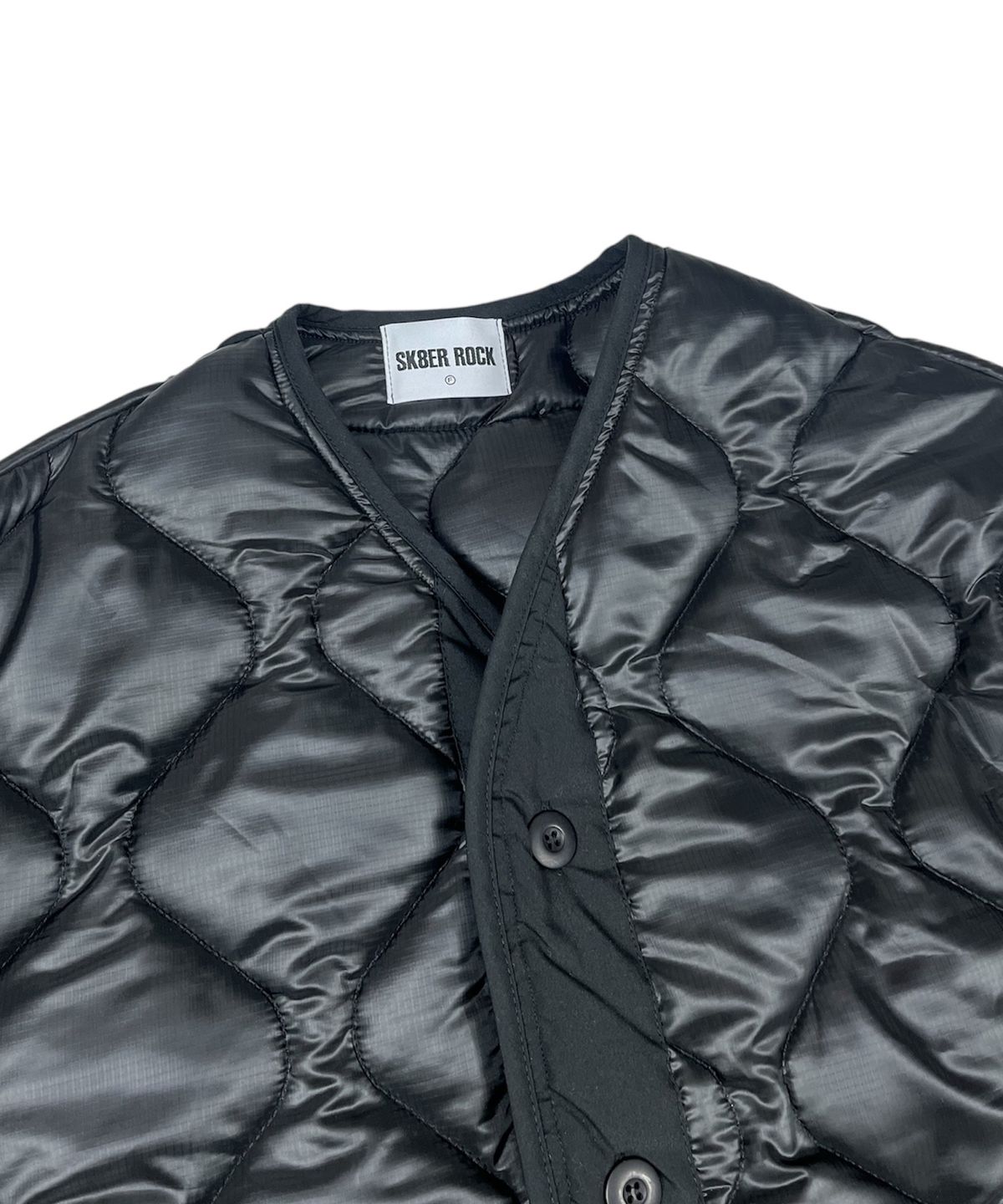 스케이터락(SK8ER ROCK) Eyes Quilting Jacket ((Black))