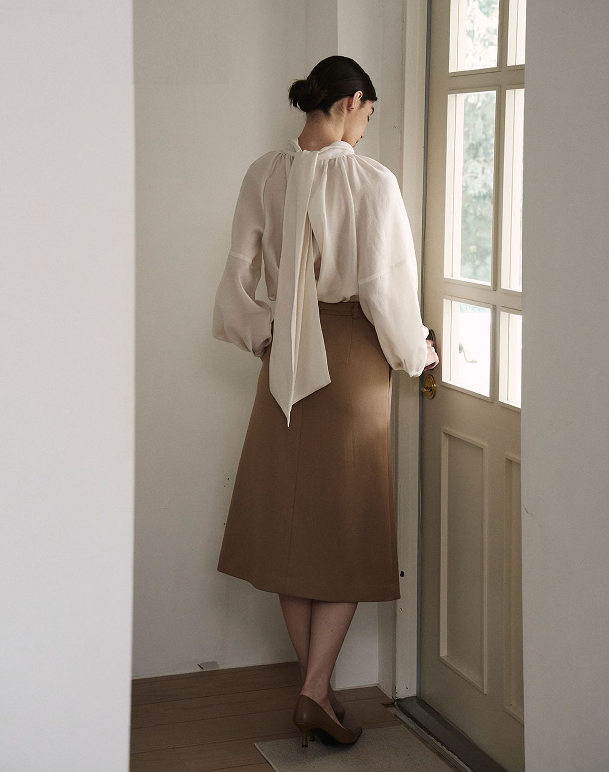 지에마르(GIEMAR) 에이라인 벨트 스커트 베이지 A LINE BELT SKIRT BEIGE