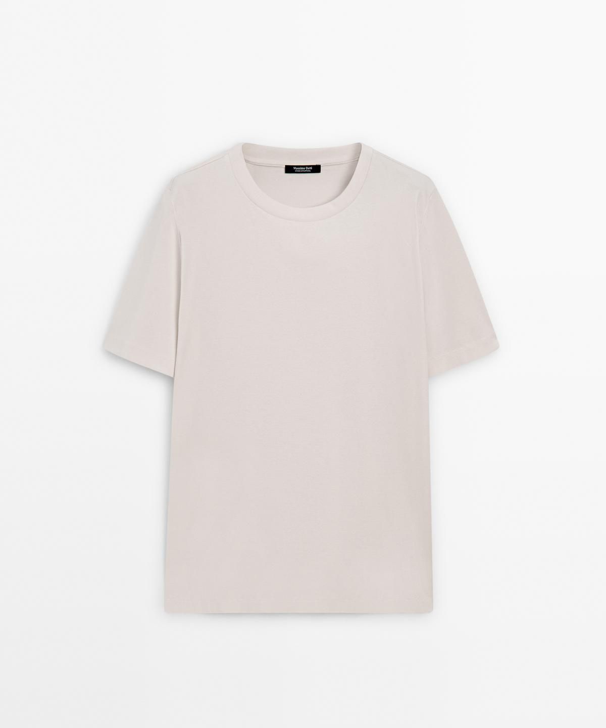 마시모두띠(MASSIMO DUTTI) 100% 머서라이즈 코튼 티셔츠