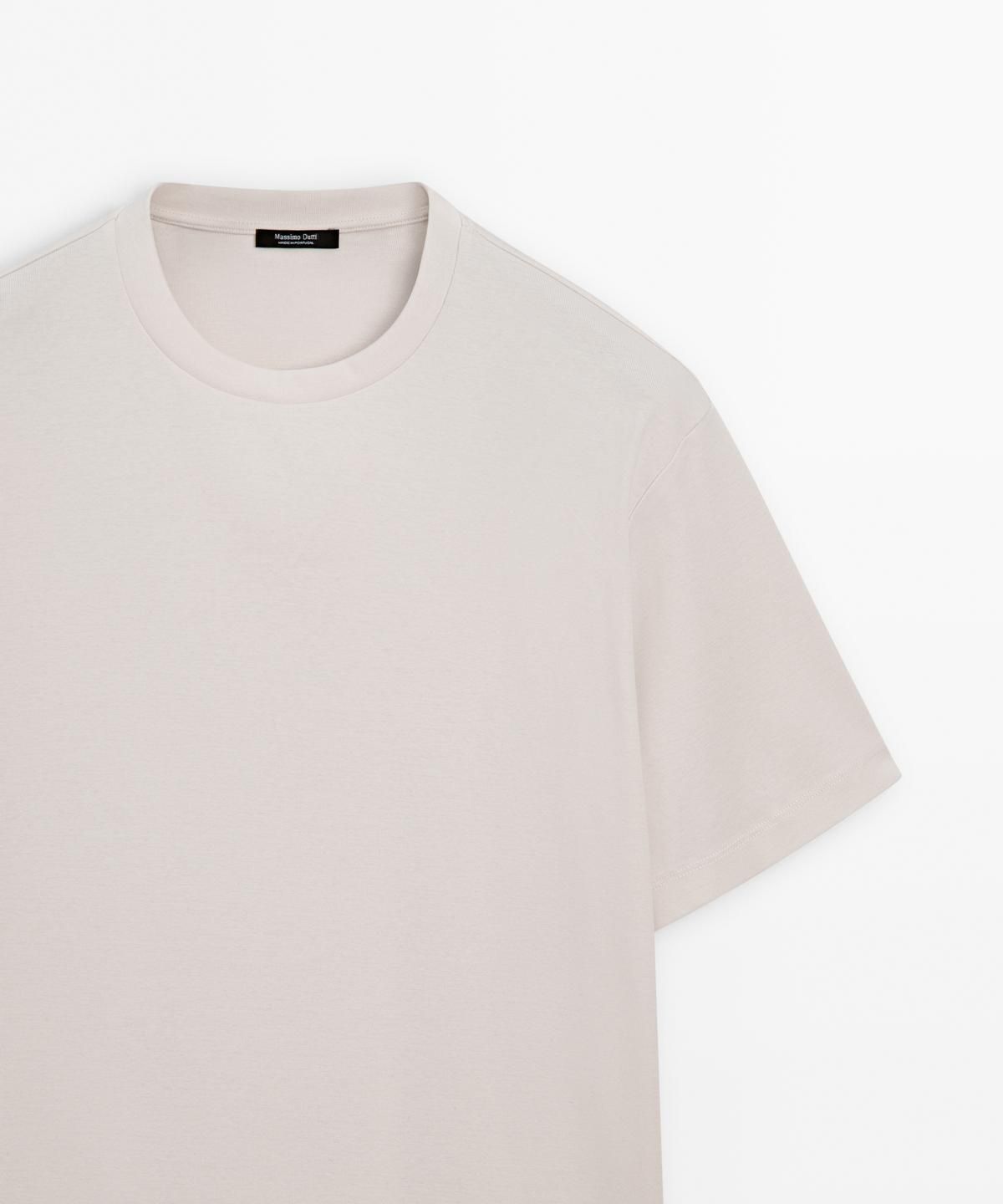 마시모두띠(MASSIMO DUTTI) 100% 머서라이즈 코튼 티셔츠
