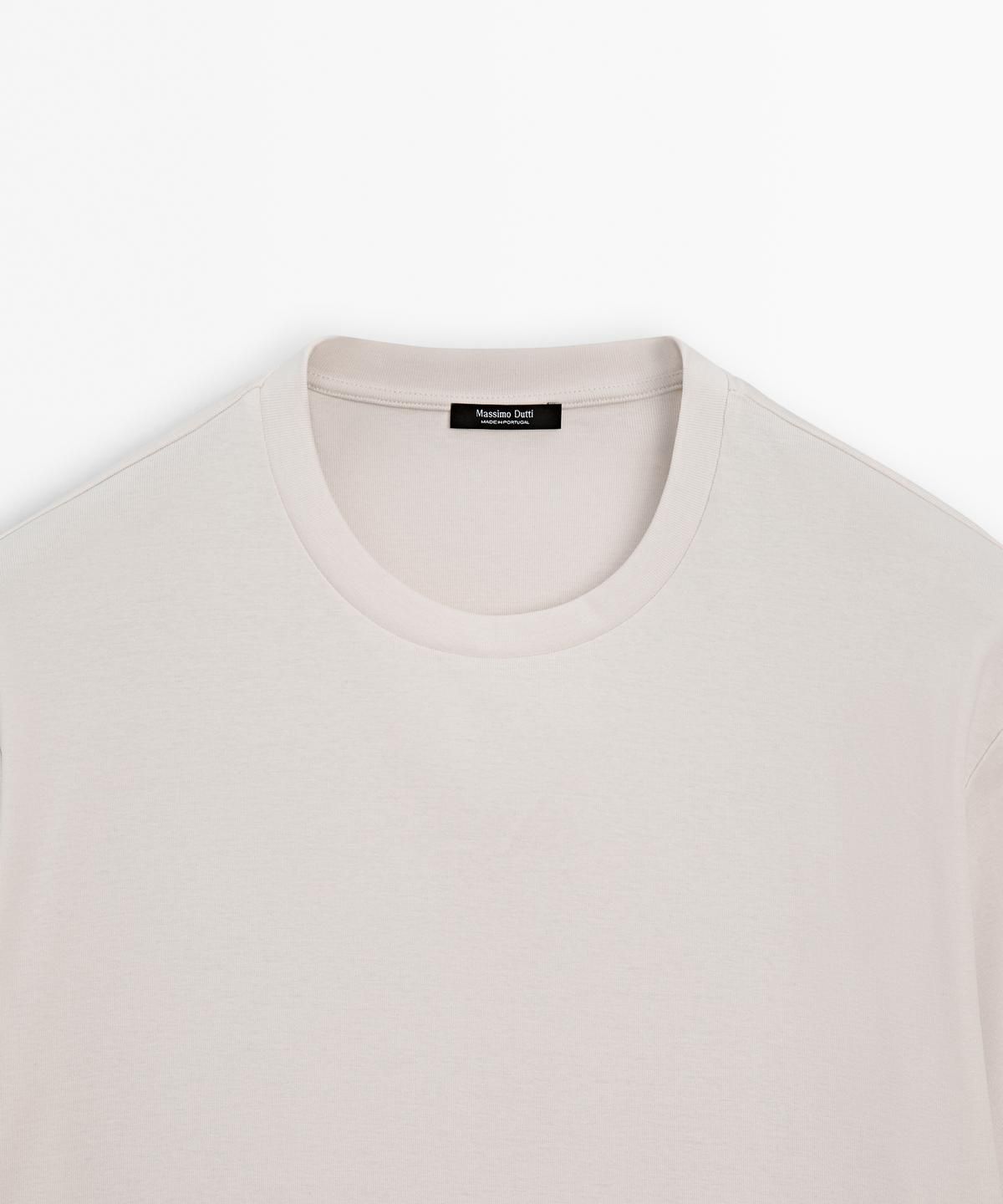 마시모두띠(MASSIMO DUTTI) 100% 머서라이즈 코튼 티셔츠