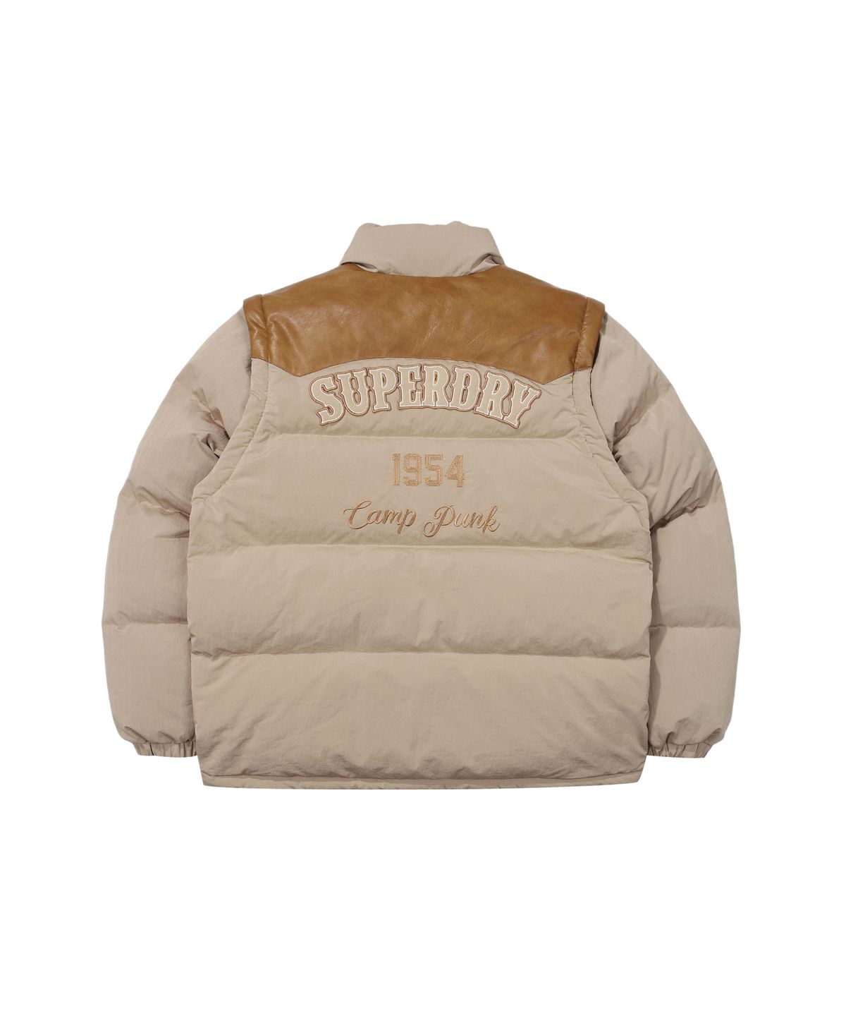슈퍼드라이(SUPERDRY) 웨스턴 디터쳐블 덕 다운 패딩 베이지