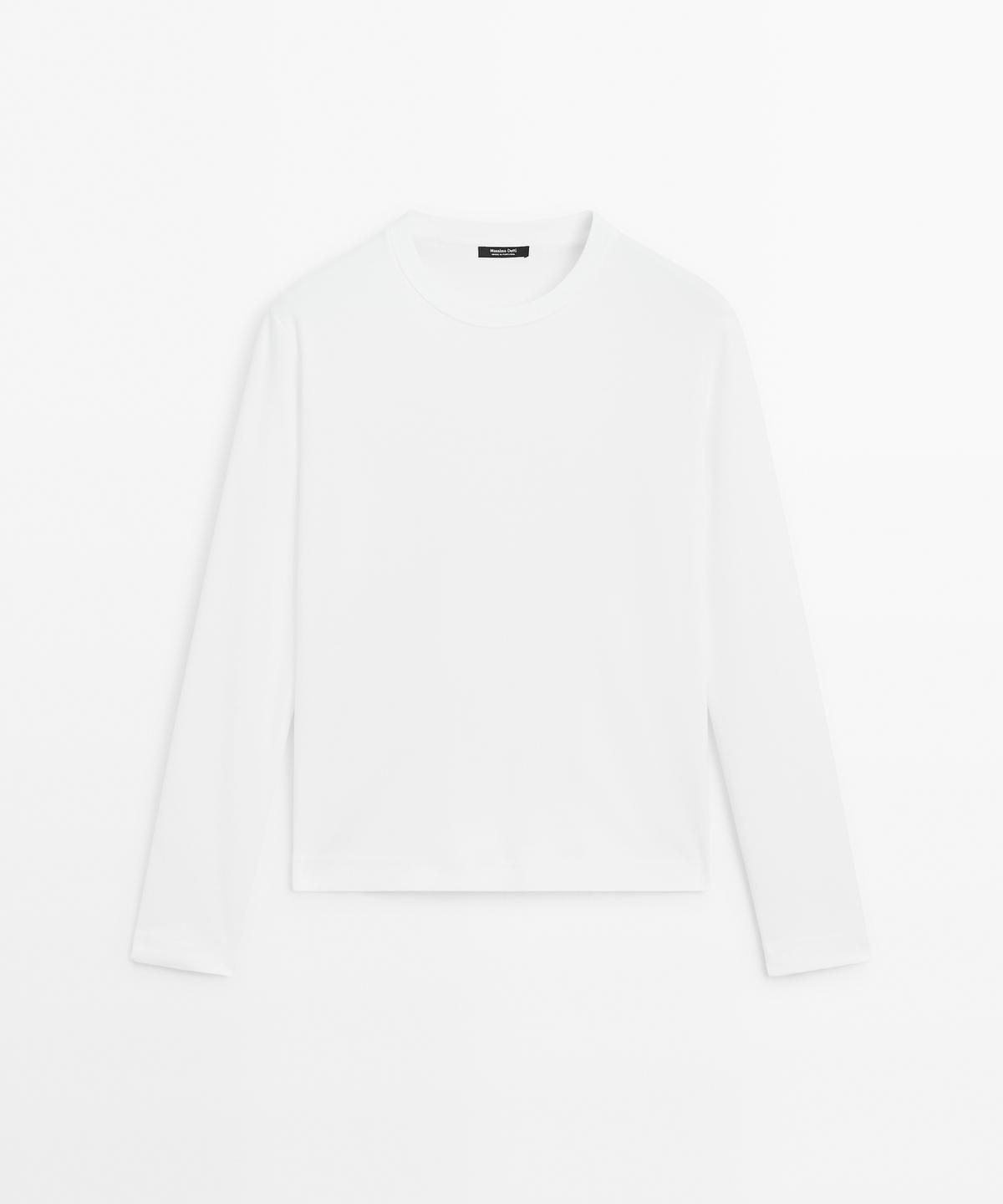 마시모두띠(MASSIMO DUTTI) 100% 코튼 인터로크 긴팔 티셔츠