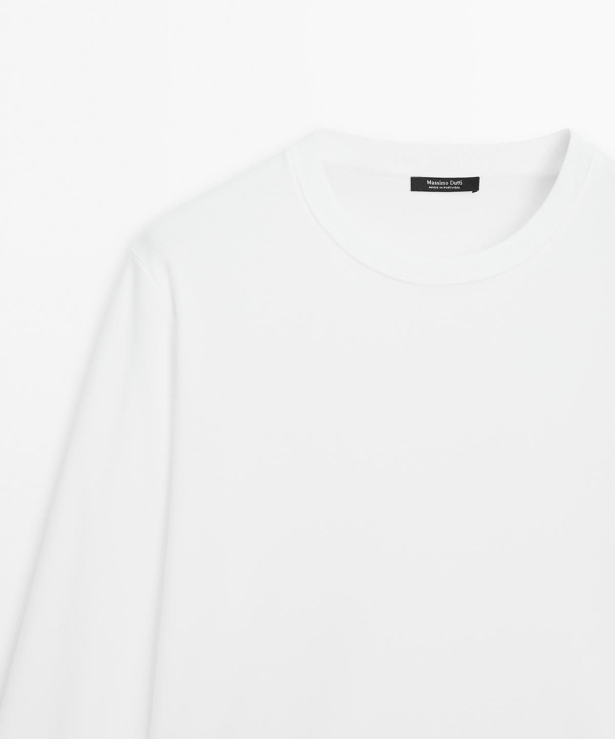 마시모두띠(MASSIMO DUTTI) 100% 코튼 인터로크 긴팔 티셔츠